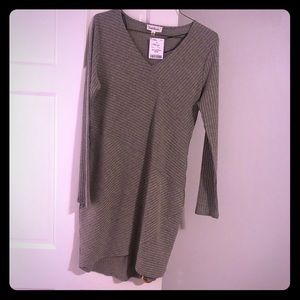 Gray v-neck dress